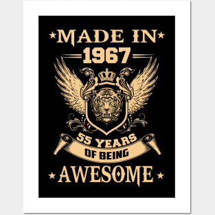 Made In 1967 55 Years Of Being Awesome Posters and Art